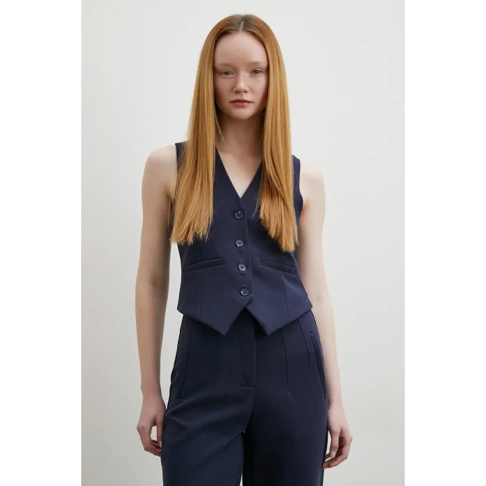 Astarlı Kuplu Yelek Lacivert
