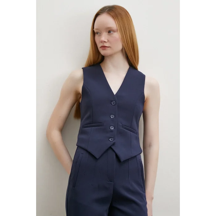 Astarlı Kuplu Yelek Lacivert
