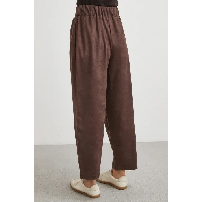 Beli Büzgülü Kemer Tokalı Pantolon Kahve