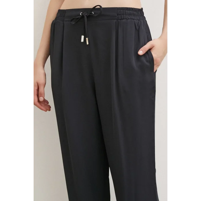 Beli Lastikli Boru Paça Pantolon Lacivert