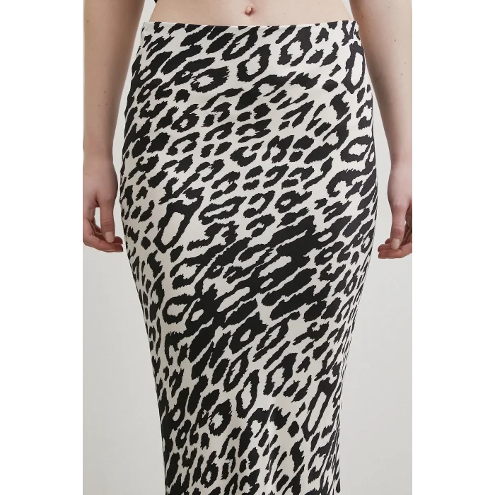 Desenli Maxi Verev Etek Ekru