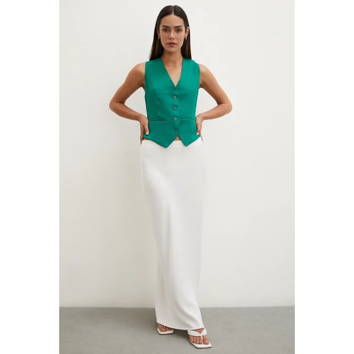 Düğmeli Yelek Yeşil