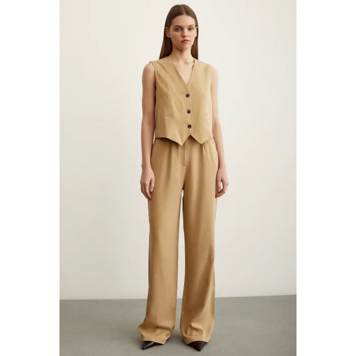 Geniş Paça Pantolon Camel