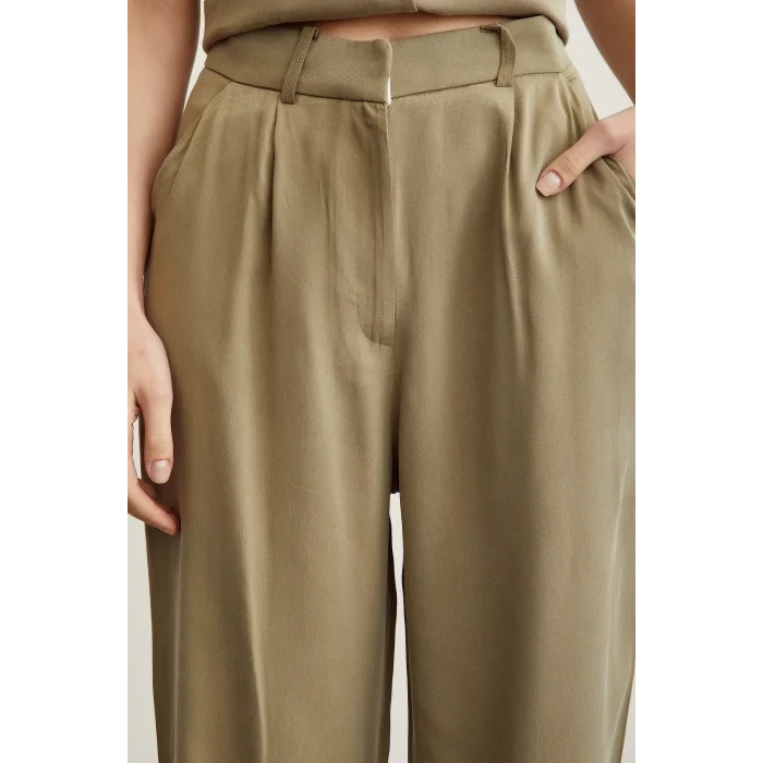 Geniş Paça Pantolon Haki