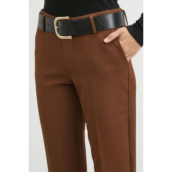 Kemerli Havuç Paça Pantolon Kahve