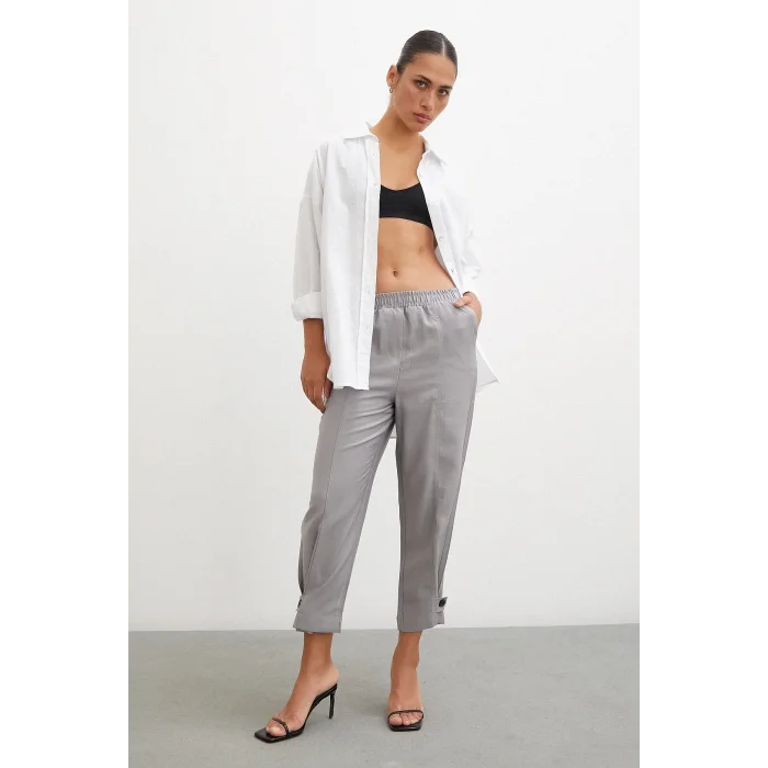 Lastikli Salaş Pantolon Gri