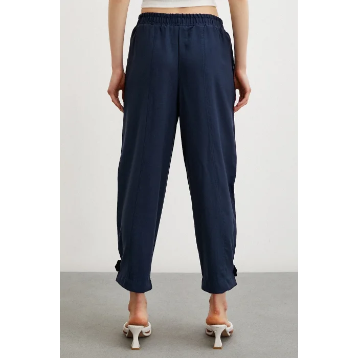 Lastikli Salaş Pantolon Lacivert