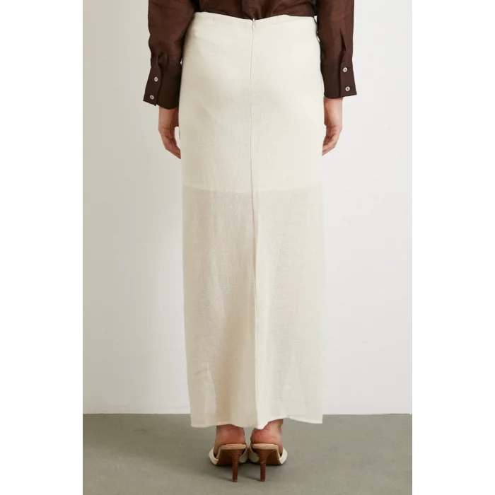 Önü Bağlamalı Etek Krem