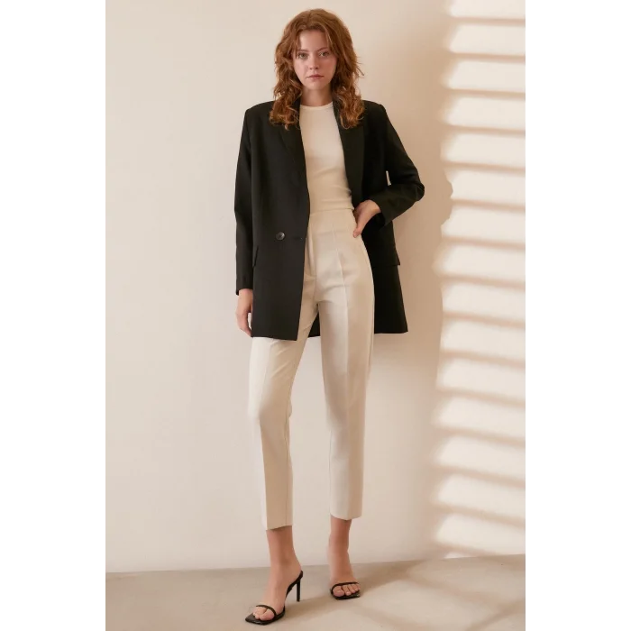 Skinny Kumaş Pantolon Beyaz