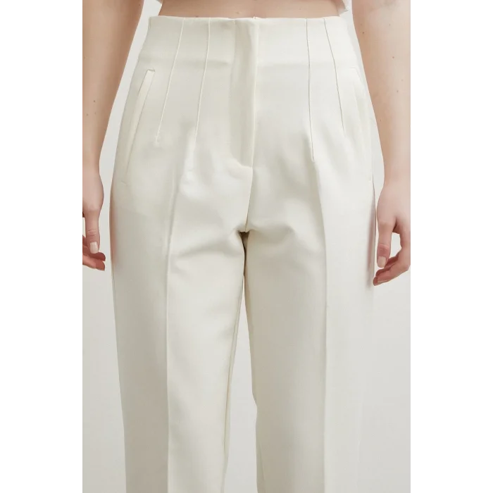 Skinny Kumaş Pantolon Ekru