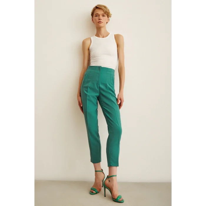 Skinny Kumaş Pantolon Yeşil