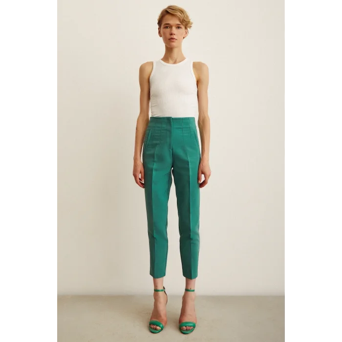 Skinny Kumaş Pantolon Yeşil