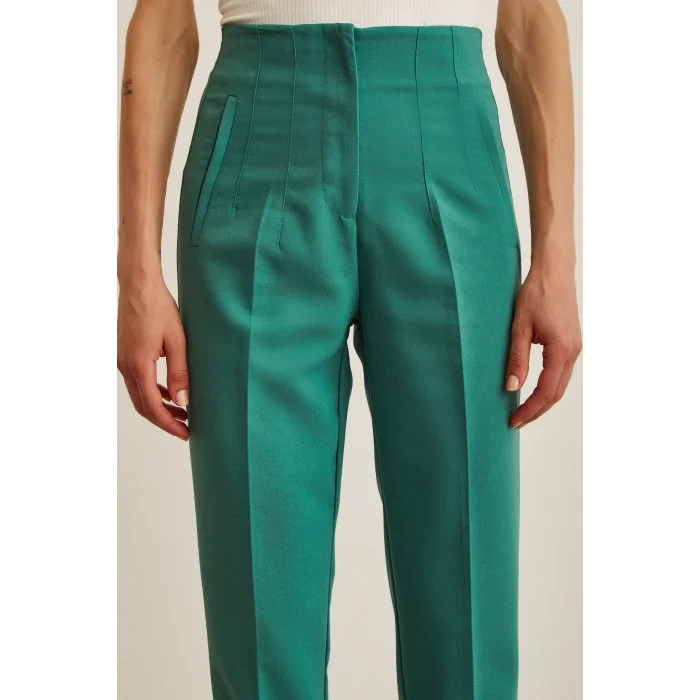 Skinny Kumaş Pantolon Yeşil