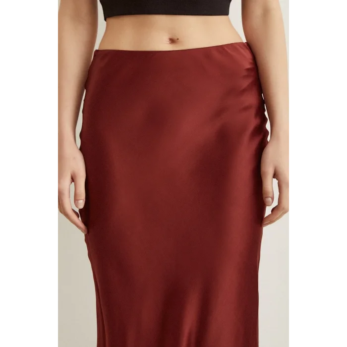 Verev Saten Etek Bordo