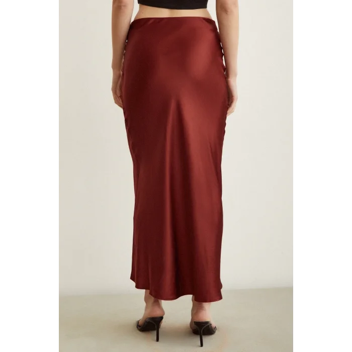 Verev Saten Etek Bordo