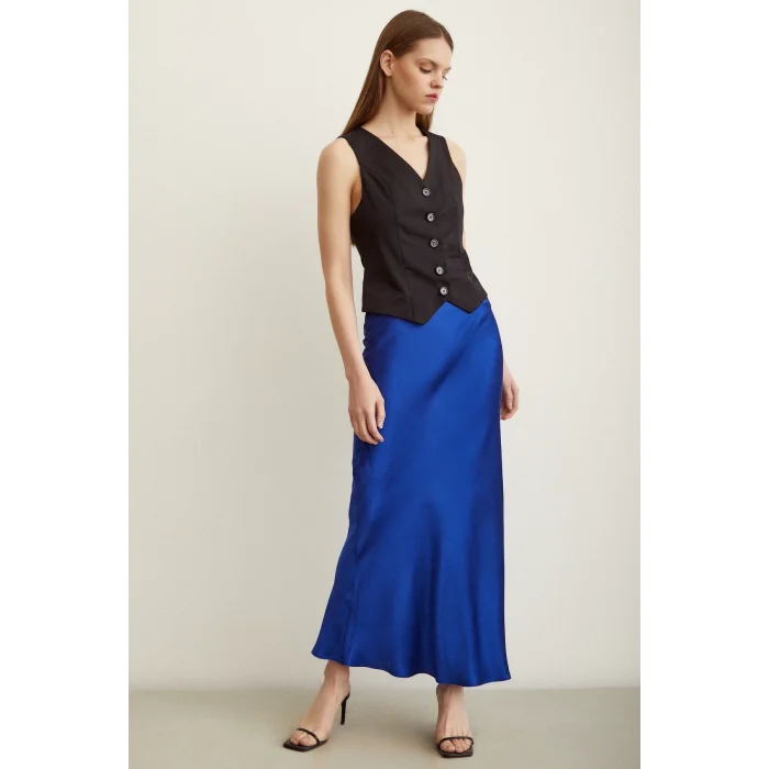 Verev Saten Etek Lacivert