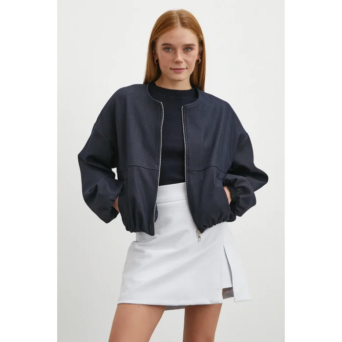 Yırtmaçlı Şort Etek Mavi