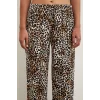 Leopar Saten Pantolon Siyah