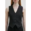 Astarlı Kuplu Yelek Siyah
