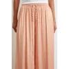 Beli Lastikli Geniş Paça Büzgülü Pantolon Pudra