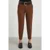 Kemerli Havuç Paça Pantolon Kahve
