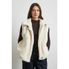 Yaka Detaylı Yumoş Yelek Ekru