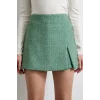 Yırtmaçlı Şort Etek Yeşil