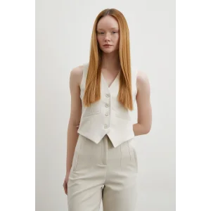 Astarlı Kuplu Yelek Bej