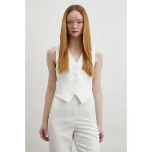 Astarlı Kuplu Yelek Ekru