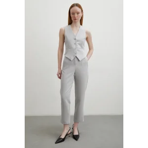 Astarlı Kuplu Yelek Gri