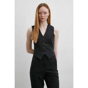 Astarlı Kuplu Yelek Siyah