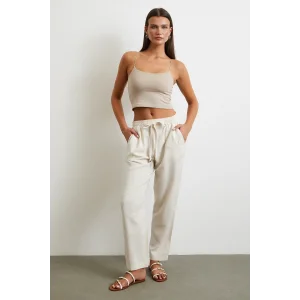 Beli Lastikli Klasik Pantolon Bej