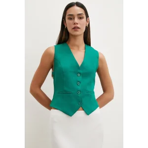 Düğmeli Yelek Yeşil