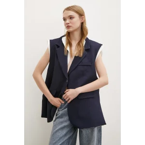 Hakim Yaka Gömlekli Yelek Lacivert