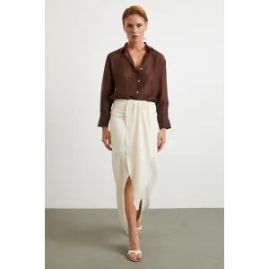 Önü Bağlamalı Etek Krem