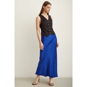 Verev Saten Etek Lacivert