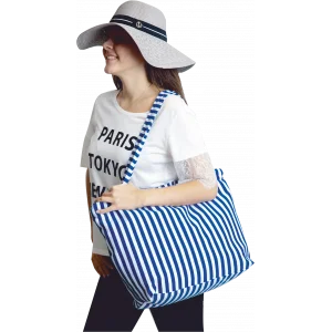 Kadın Çizgili Plaj Çantası 7023