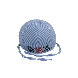Erkek Bebek Çizgili Bermuda Şapka 1333 Mavi 0-2 Yaş-Mavi 2