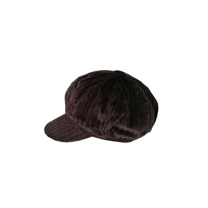 Kadın Denizci Tipi Kadife Şapka Koyu Kahverengi 1243