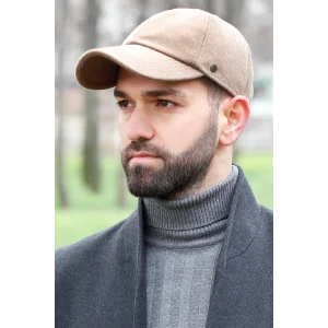 Erkek Kaşmir Kep Şapka Camel 7593