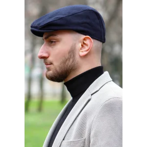 Mevsimlik Erkek İtalyan Kasket Lacivert 7811