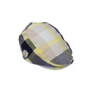 Erkek Çocuk Kareli Ekose Kasket 1044 Sarı