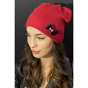 Kadın Fiyonklu Bere Kırmızı 7219