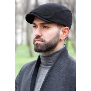 Mevsimlik Erkek İtalyan Kasket 7811 Siyah