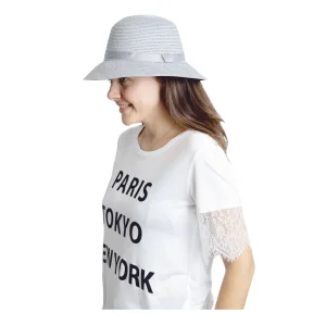 Yazlık Kadın Şeritli Hasır Şapka 1407