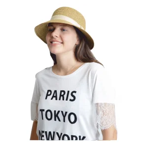 Yazlık Kadın Şeritli Hasır Şapka 1407