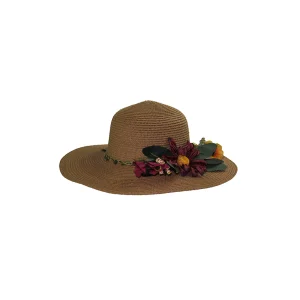 Çiçekli Hasır Kadın Şapka 3869