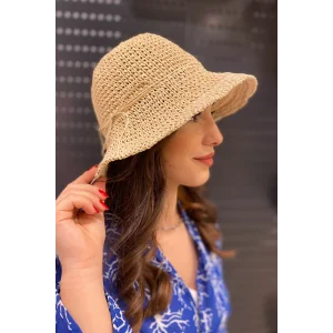 İpli Hasır Kadın Şapka 3858
