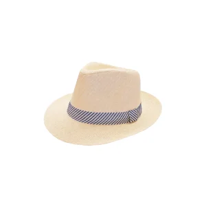 Erkek Şeritli Fötr Şapka 1413 Krem