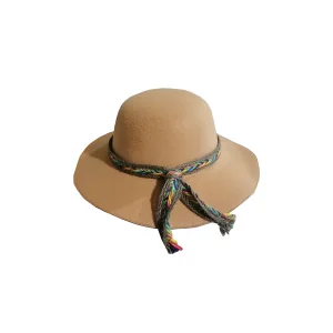 Kız Çocuk Geniş Kenarlı Kaşe Şapka 7168 Kahverengi